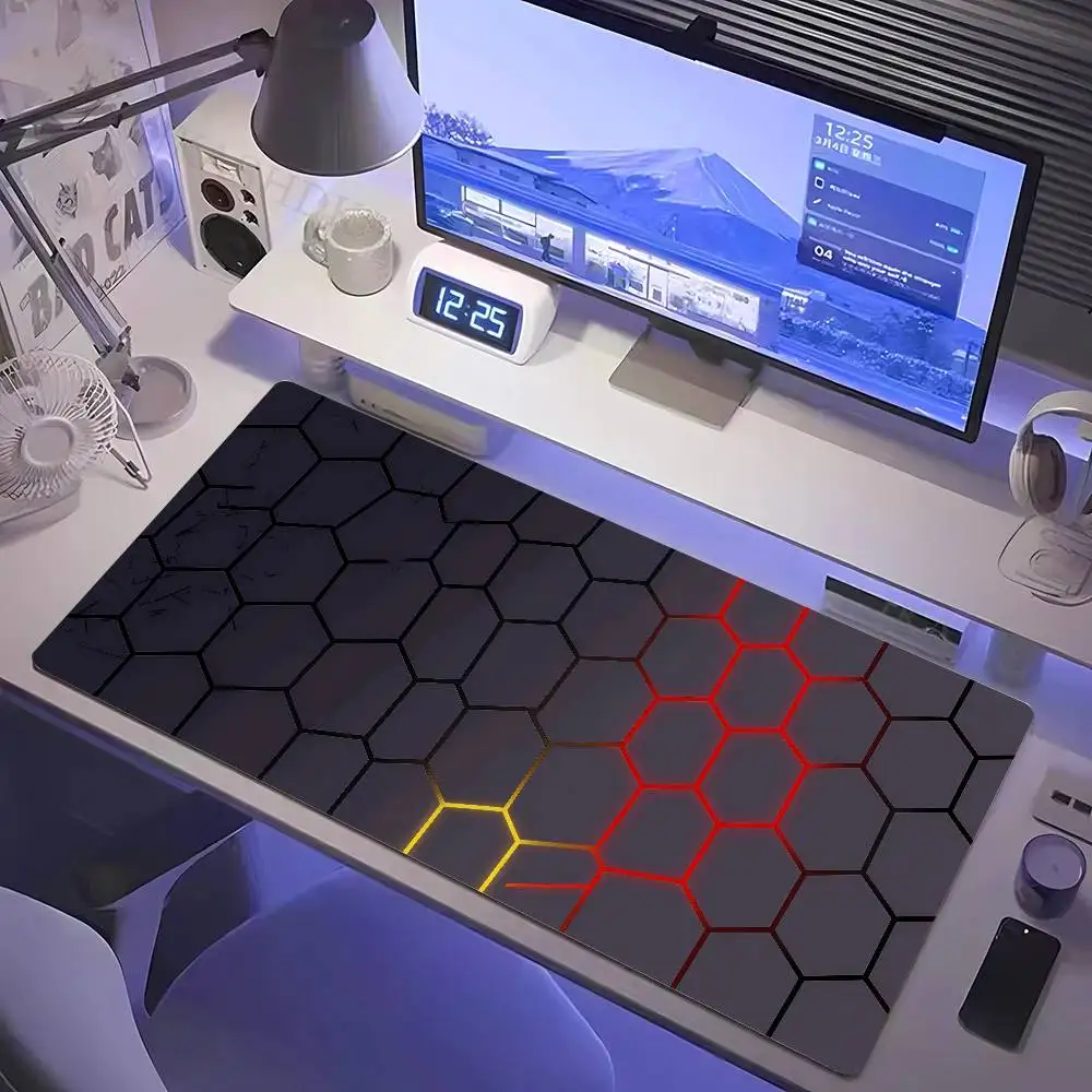 Hexagon Large Gaming Mousepads Design Mouse Pad Computer Mousepad Desk Mat 90x40cm Desk Pads For PC Keyboard Mats Table Rug Xxl