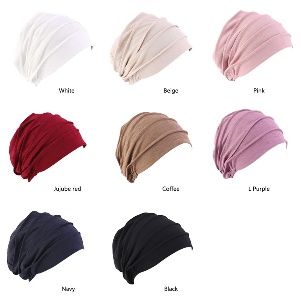 

Cotton Chemotherapy Hat For Women Stretchy Sleep Turban Head Wrap Bedtime Hair Cap Cotton Beanie Night Wear