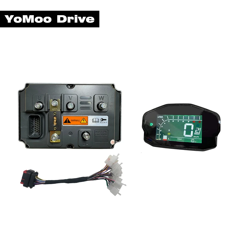 LANDE/VOTOL EM300S 72V 300A 8KW-10KW BLDC Sine Wave Controller With DKD LCD Speedometer For QS In-Wheel Mid-Drive Motor