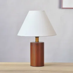 Korean Retro  Desk Lamp Wooden Base Simple Desktop Bedroom Decoration  Reading and Office  Small Home Night Light