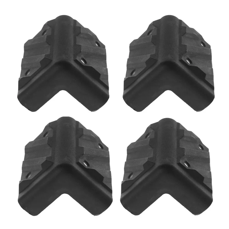 4Pcs Speaker Corners Plastic Right Angle Rounded Protector Guitar Amplifier Stage Cabinets Accessories Replacement Black