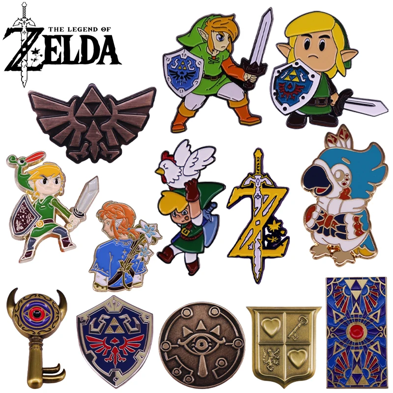 Zelda Tears of The Kingdom Enamel Pins Anime Cartoon Link Metal Brooch Badge Backpack Lapel Collar Pins Jewelry Accessory Gifts