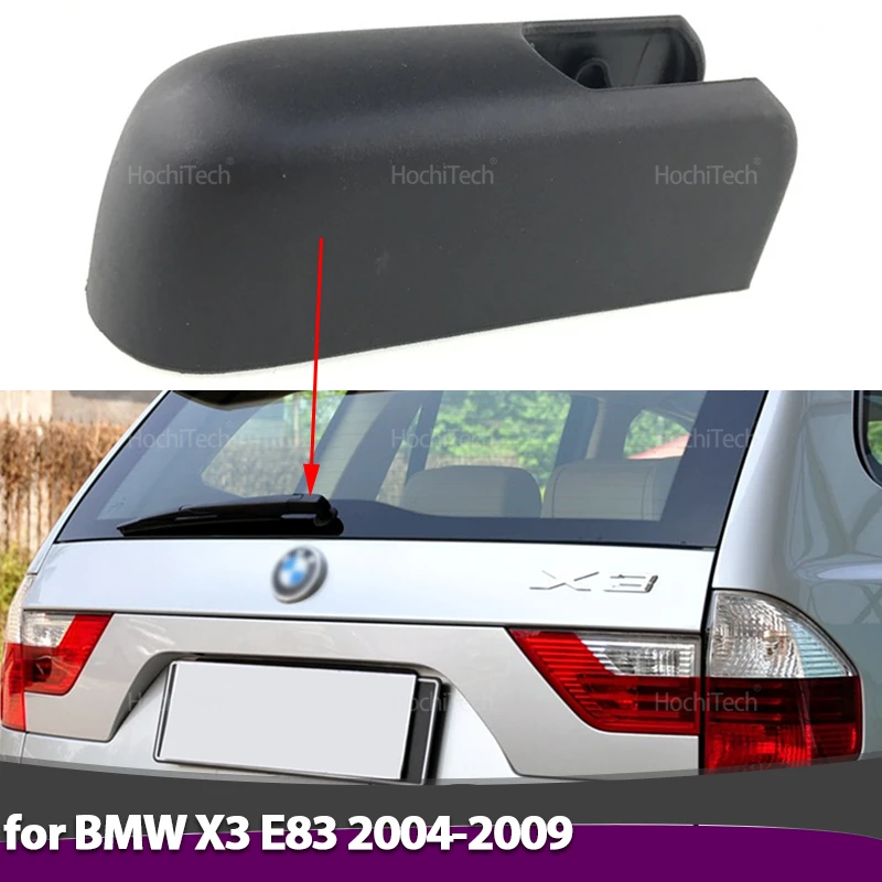 Black Car Rear Windshield Washer Wiper Arm Nut Cover Cap Replacement for BMW X3 E83 2004 2005 2006 2007 2008 2009 61623427800