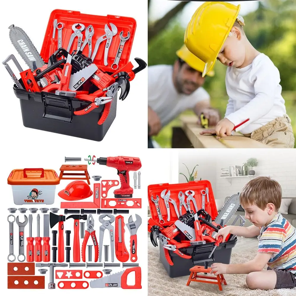 38/39/41/42/55 pièces boîte à outils rouge ensemble semblant jouer Cosplay éducation précoce outils de réparation jouet en plastique Parents-unisexe interactif