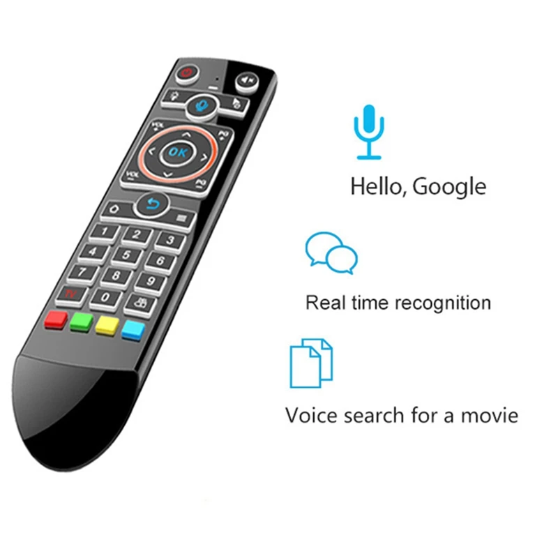 Q2 Smart TV Backlight Wireless Air Mouse IR Learning 2.4Ghz RF Smart Voice Remote Control For Computer TV Box