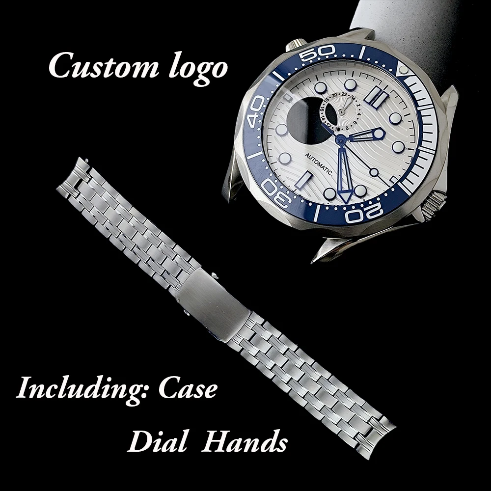 New NH39 Case Customized Logo Case Men's Watch Stainless Steel Case Sapphire Glass Suitable for NH39 Movement Watch Accessories