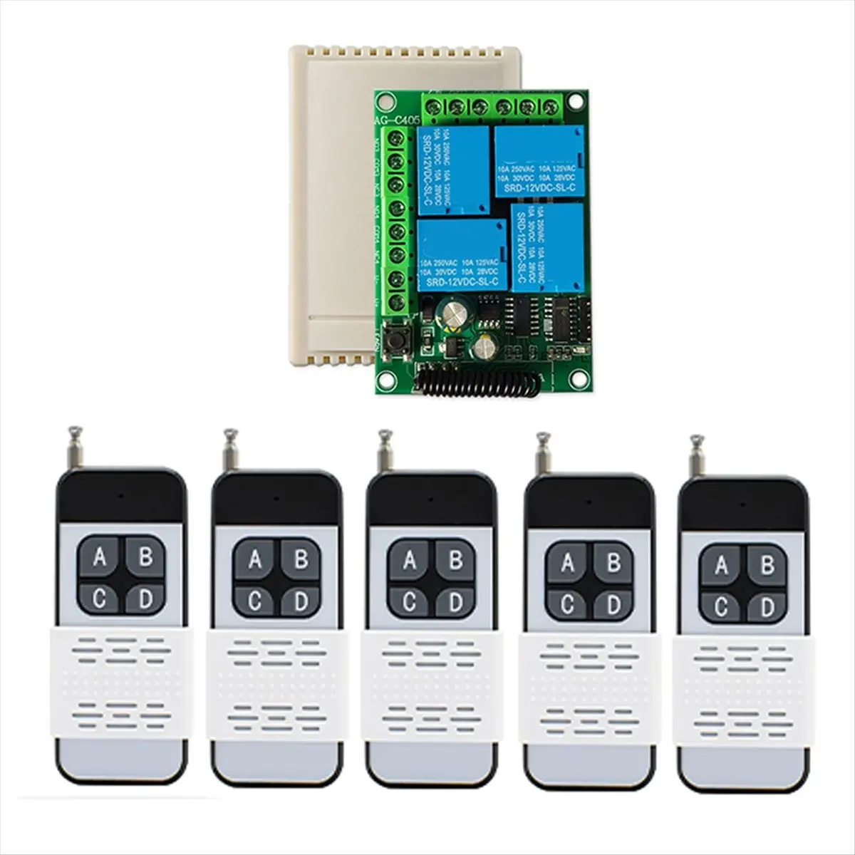 DT639 Mon. Wireless Remote Control Switch 433Mhz AC 110V 120V 240V 220V 30A 4CH Relay for Garage Door Light Door Access System