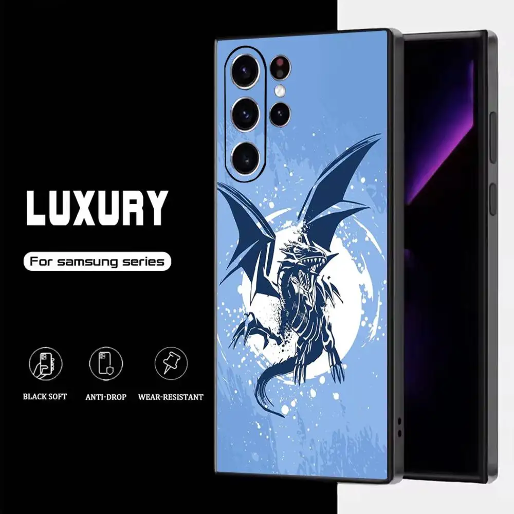 Blue-Eyes W-White D-Dragon Phone Case For Samsung S25,S24,S23,S22,S21,S20,S10,Ultra,Plus,Lite,FE,Soft Silicone Black Cover