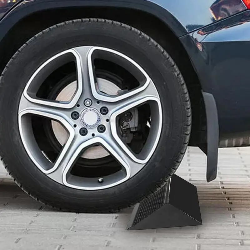 1 Pcs Car Truck Wheel Tire Antislip Chock Stop Lock Slope Anti-slip Black Heavy Duty Rubber Wedge Wheel Chock Front Back Tires