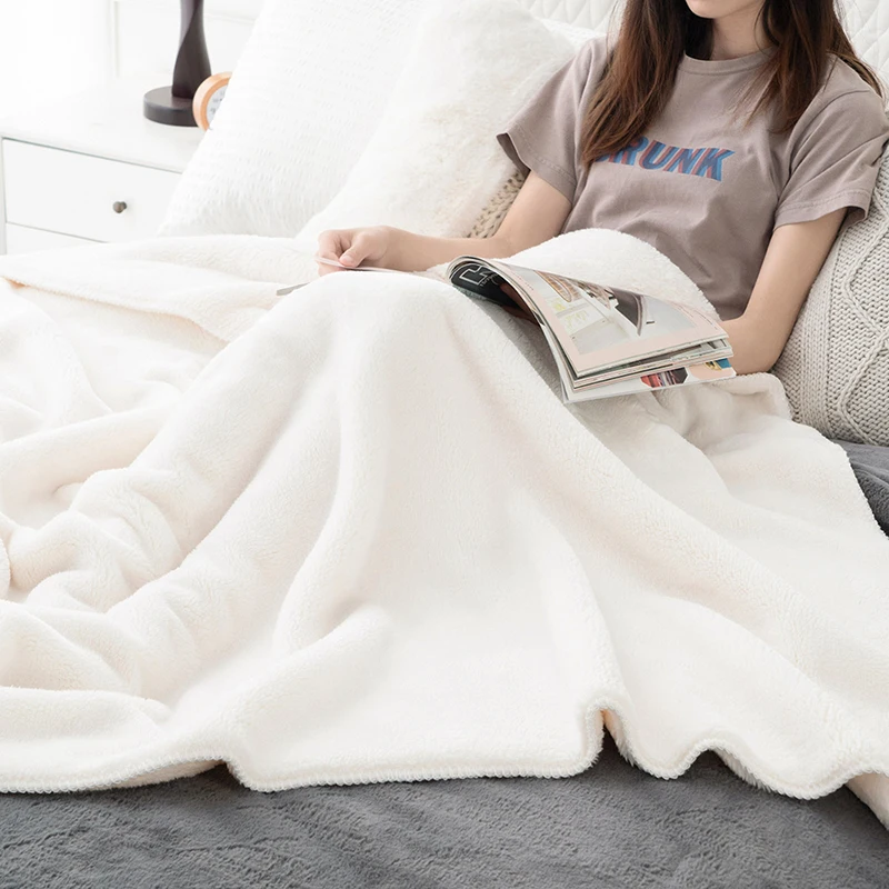 

Household Flannel Thickening Blanket Office Napping Tapestry Air Conditioning Towels Nordic Sofa Down Throws Home Textile