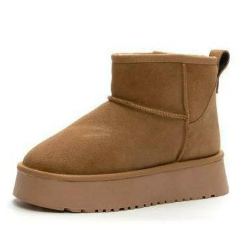 

Зимние ботинки 8 см, женские зимние ботинки на платформе, новинка 2025 года, женские ботинки из натуральной кожи, теплые женские ботильоны из шерсти