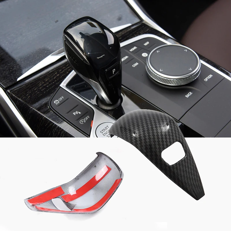 1pcs Carbon Fiber Gear Shift Knob ABS Trim Handle Cover Sticker For BMW F40 F44 G42 G20 G21 X3 G01 X4 G02 2022 G29 G22 G23 G26