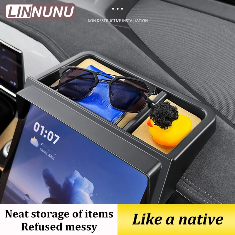 LINNUNU Storage Box Behind Navigation Screen For Geely Starray Atlas II Boyue L Central Control Screen Storage Car Accessories