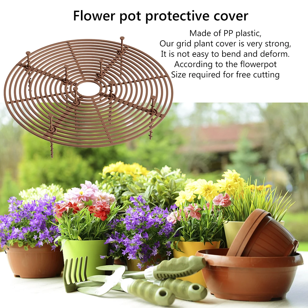 19/30cm Plant Pot Protector Cover Rust-proof Universal Plant Soil Protector Mesh Baby-proofing Cuttable for Garden Balcony Yard
