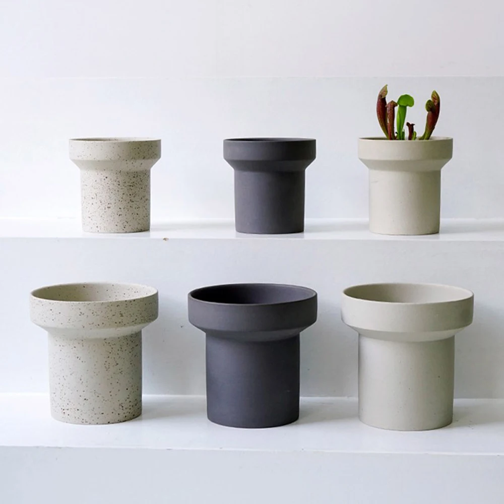 Cement Flowerpot Silicone Mold Indoor living room Decoration Nordic Design Concrete Plant Basin molds Large diameter