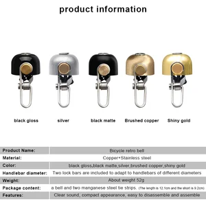 Klassische Glocke mit leichtem Schalllicht, MTB -Mountainbike, Ringhorn -Lenker, Radsportsicherungswarnalarm, Stahl und Kupfer 8 Hauptverkäufe altes Horn - №2