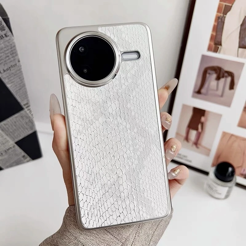 ポコ F7 プロケース Xiaomi POCO F7 ウルトラ F7Pro 5 グラムレザーシリコンハードカバー電気メッキフレームシェル耐衝撃バンパー