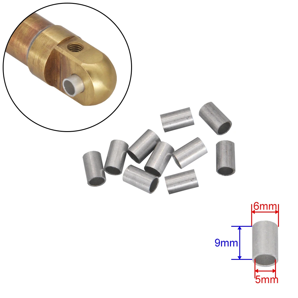 10PCS Cylinder End Cap and Tail Metal Bushing 5mm/6mm for RC Hydraulic Excavator Loader Model Cylinder Mounting Hole Parts