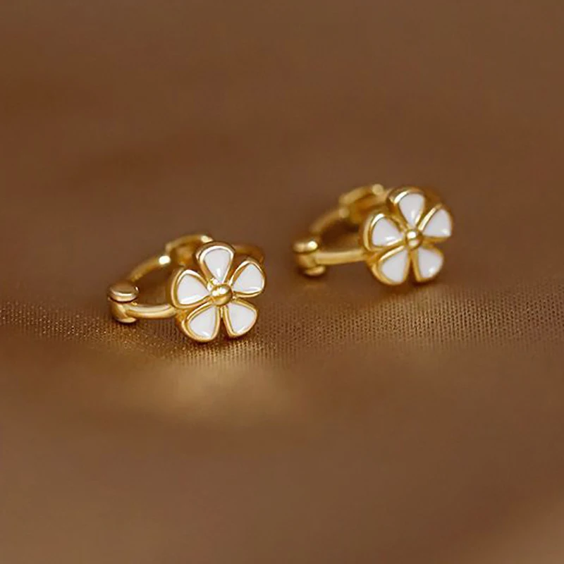 14k Flower Hoop Earings For Women Hikaw Silver Earrings Gold Non Tarnish Hypoallergenic Earings