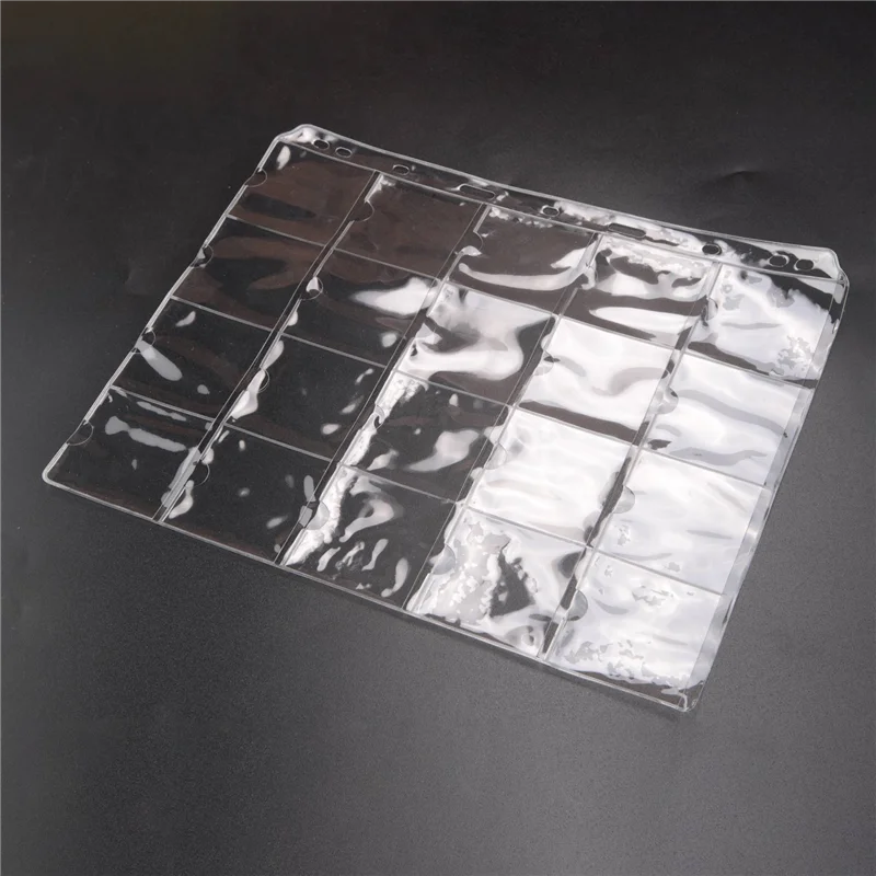 QWE-20 PCS 20 tasche Portamonete classici Cartella pagine per album di archiviazione Borsa trasparente per organizer