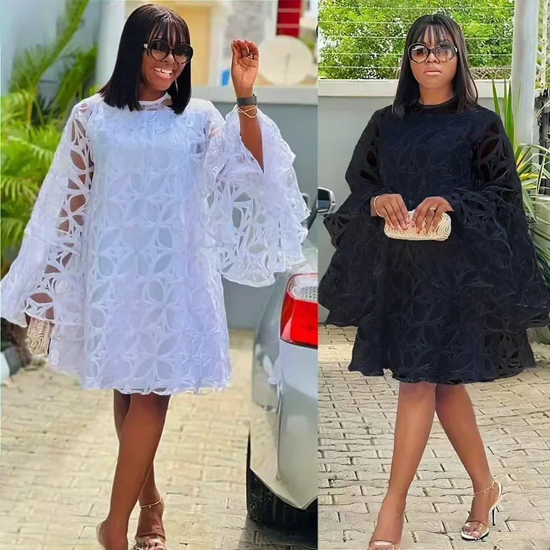 

2024 африканские платья для свадебной вечеринки для женщин, летнее элегантное вечернее платье миди из полиэстера с длинным рукавом, Дашики, африканская одежда