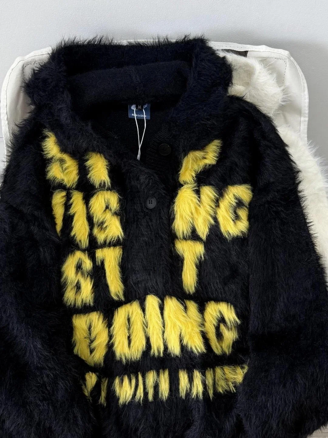 

Мужской вязаный свитер American Style с круглым вырезом, вышивкой букв и имитацией меха, свободного кроя, повседневный трикотаж