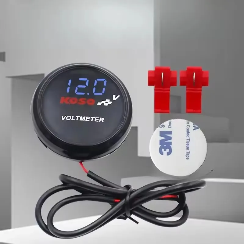 

1PCS DC 10-150V LED Digital Display Round Voltmeter Electric Vehicle Motorcycle Volt Detector Universal Motorcycle Accessories