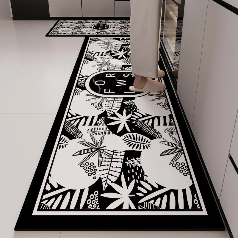 VIKAMA Kitchen Luxury Soft Rug Water-Absorbing And Anti-Slip, Laundry Room, Dining Room Silica Gel Floor Mat For Home Decoration