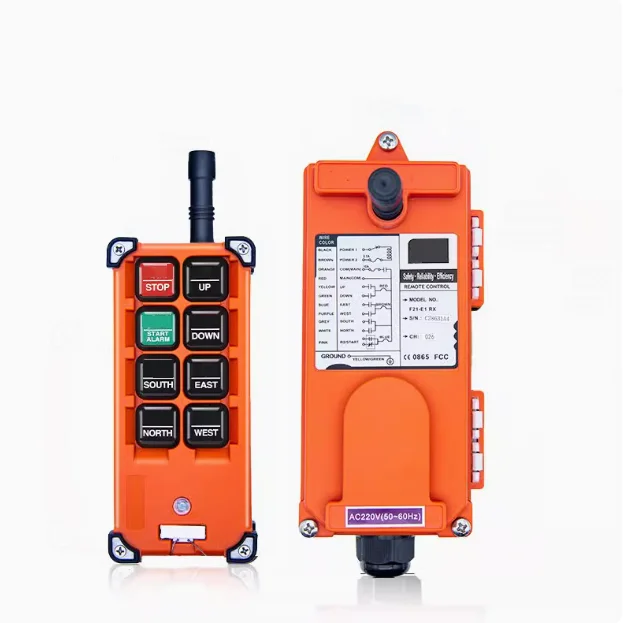 Controle remoto sem fio para guindaste de velocidade única 24v controle de botão de quatro direções à prova d'água industrial aéreo