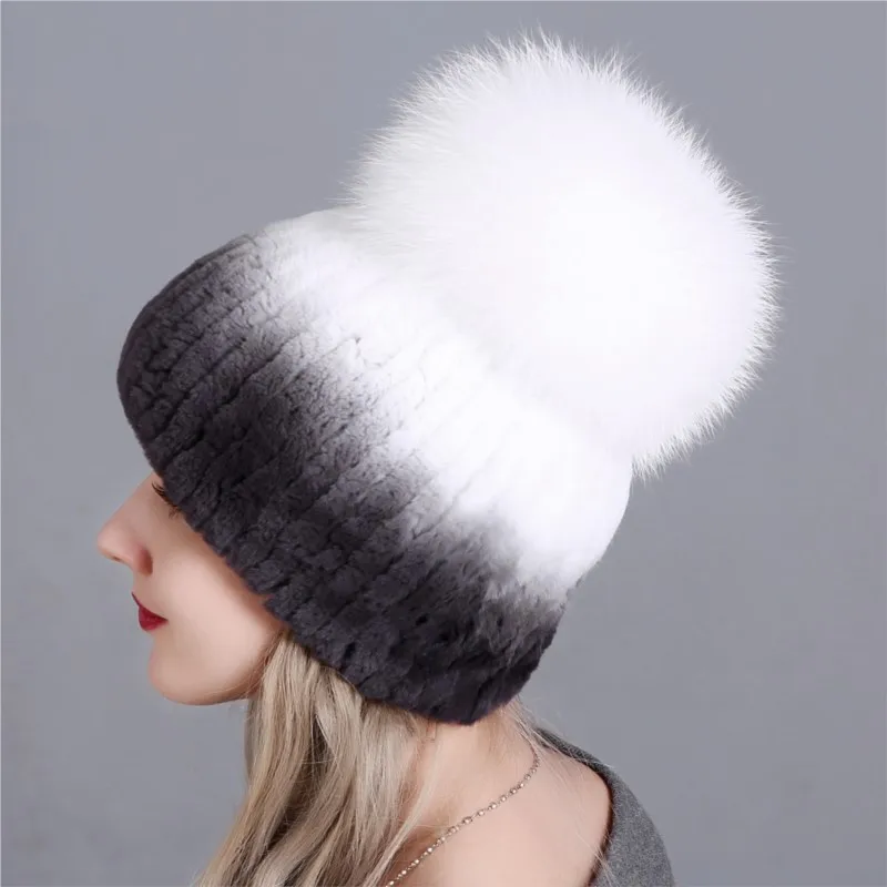 New fur women's hats hand-sewn warm for women