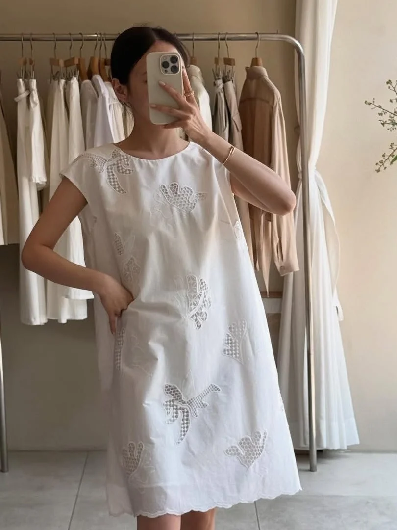 Retro Hooked Floral Svel Vest Dr Women's A-Line Ele  Skirt Korean Sle Ci Commute Summer New Design