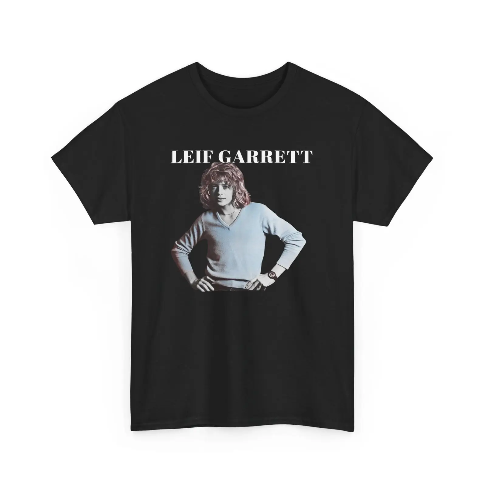 

Leif Garrett Heavy Cotton Tee, 70s Music Fashion Top tee T Shirt Short Sleeve Cotton Men's Crew Neck Printed Tee