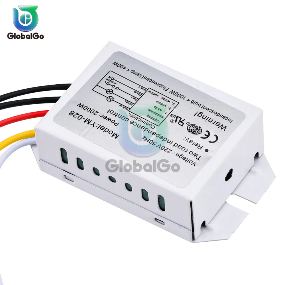 220V 2 Ways Digital Subsection Switch 1000W for Ceiling Light Independence Control Section Switch Piecewise Switch