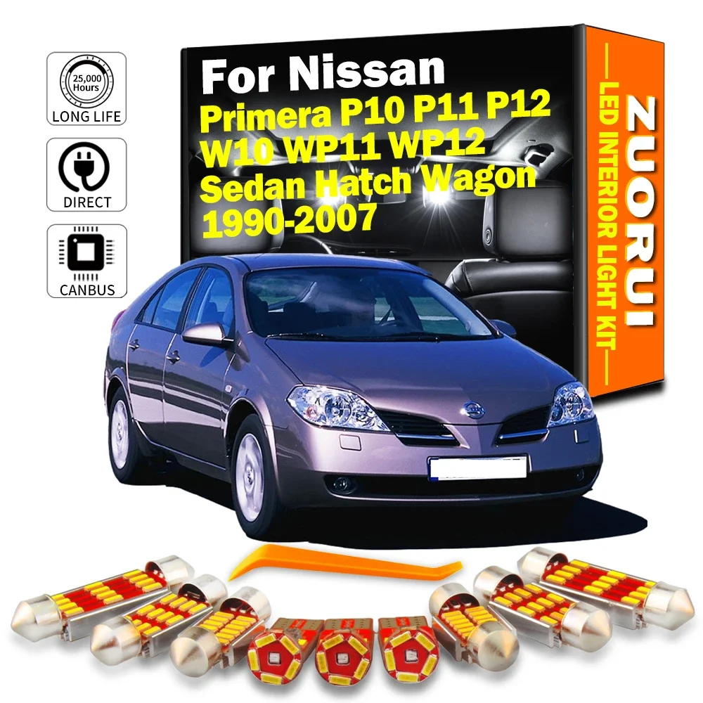 

ZUORUI Canbus Car Led Bulbs LED Interior Map Dome Trunk Light Kit For Nissan Primera P10 P11 P12 W10 WP11 WP12 Sedan Hatch Wagon