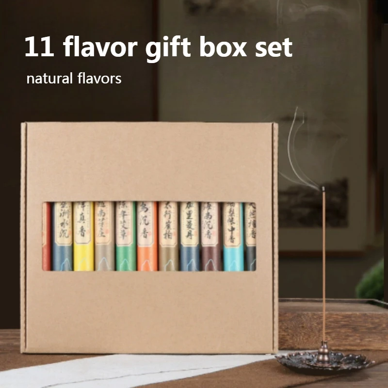 11 Fragrances Available With Gift Box In 20g Cans Approximately 40pcs/Can Natural Linear Sandalwood Stick Incense Long-Lasting
