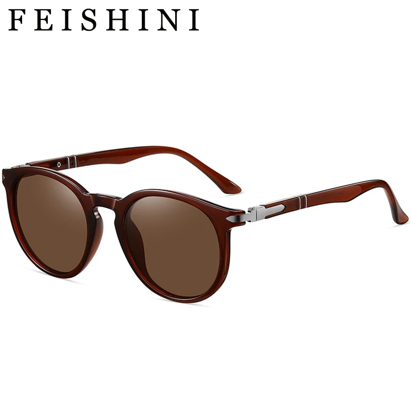 

FEISHINI Gothic Steampunk Round Sunglasses Men Punk Goggle Luxury Fashion Sun Glasses Women Vintage Oculos Female Shades