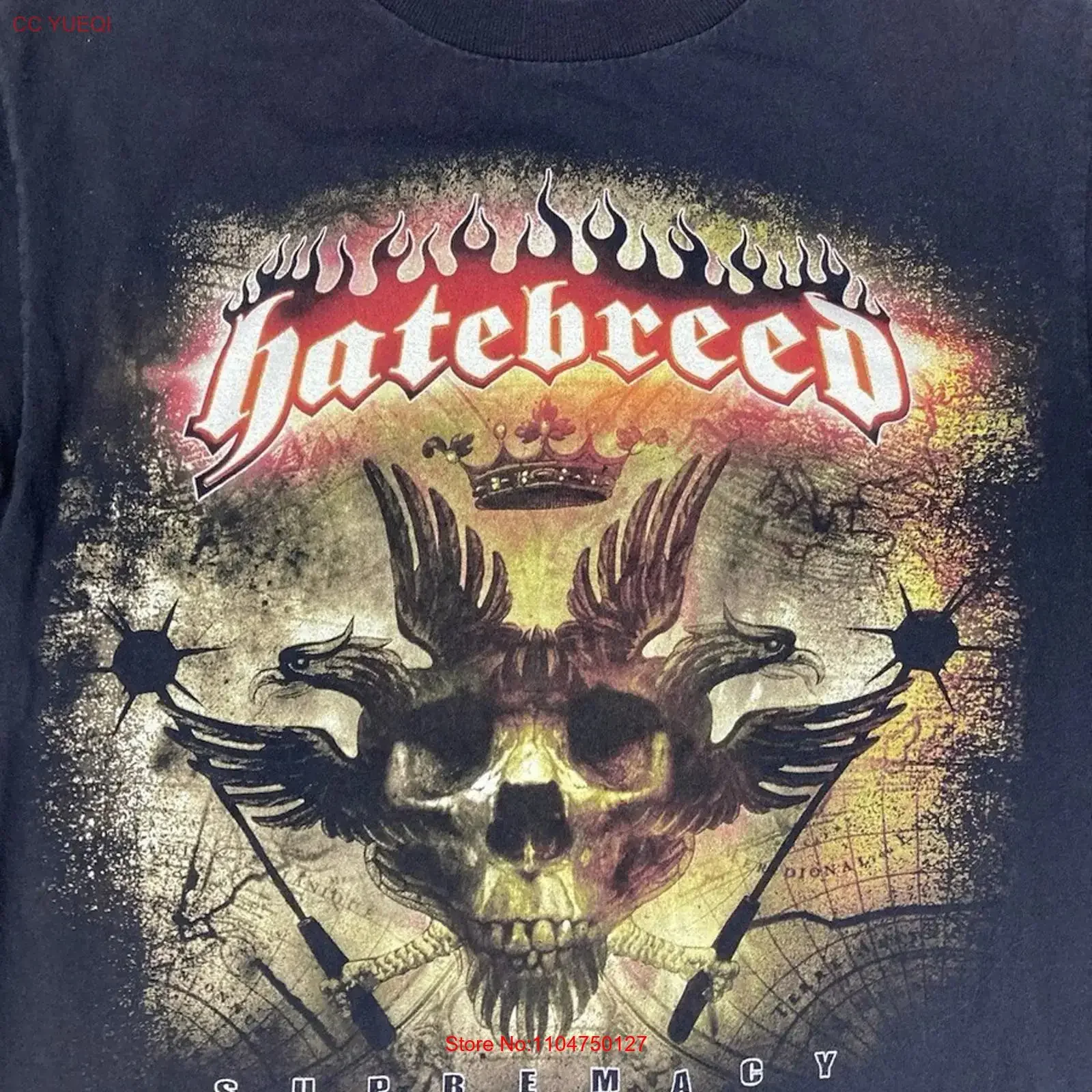 VINTAGE Hatebreed Supremacy T shirt Black S 234XL D946 vintage Washed designer clothes Stylish Breathable Slightly