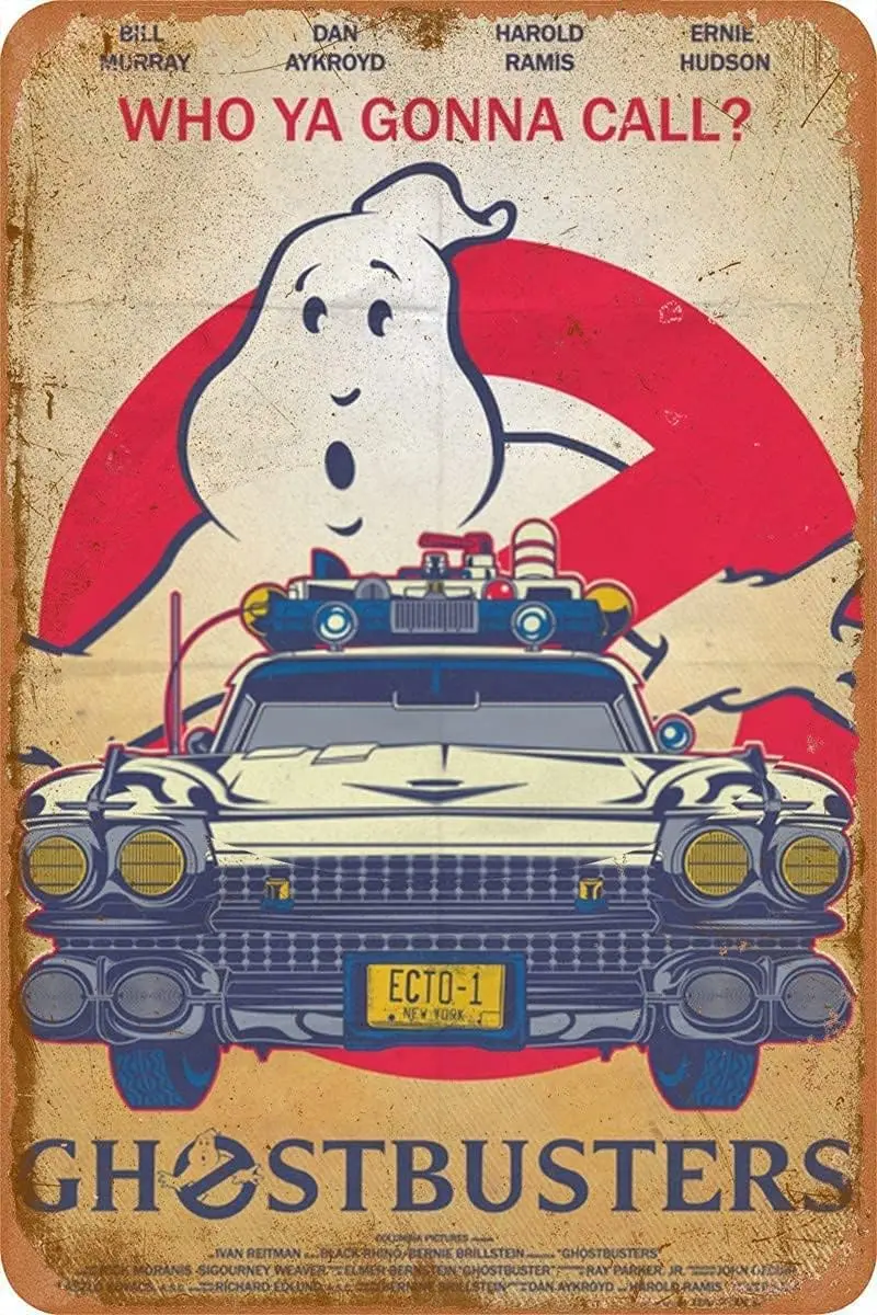HFJDHF Metal Tin Sign Vintage Band Ghostbuster Poster Tin Plate Bar Wall Decoration, Garage, Cafe, Restaurant, Hotel Wall Decora
