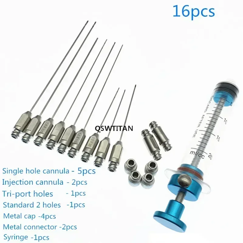 Fat Inflitration Cannula Aspiration Metal Cap Fat Transfer Cosmetology Micro Cannulas