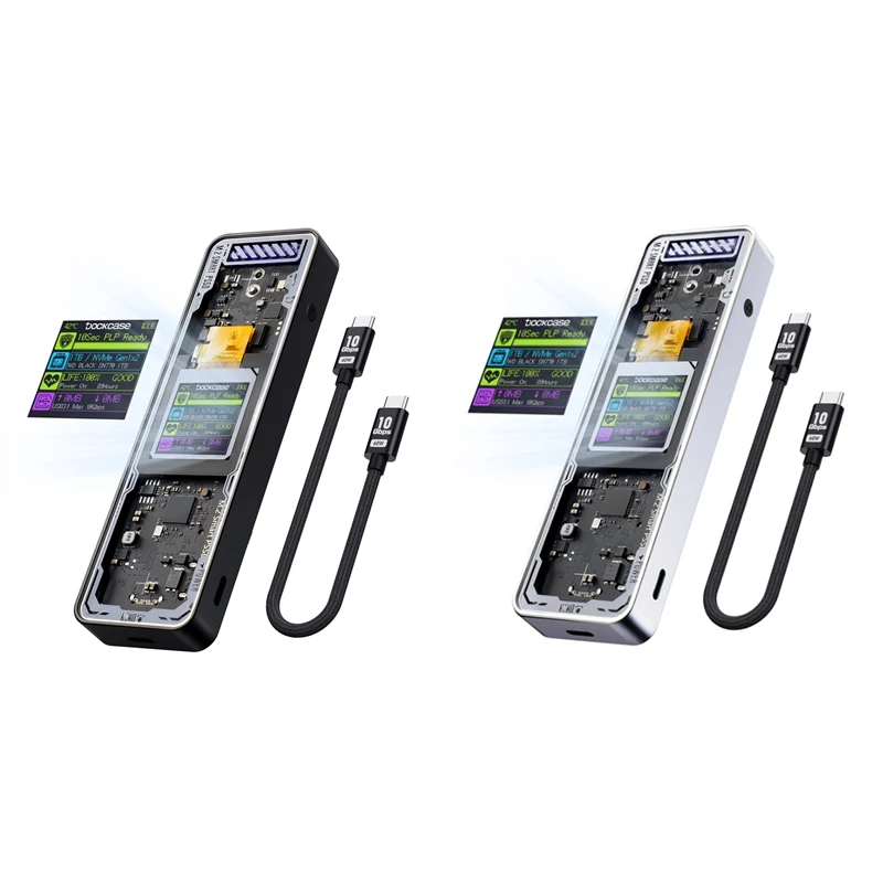 

Корпус SSD Smart 2280 M.2 Nvme Cyber Design Explorer Edition с ЖК-дисплеем Макс. 10 Гбит/с Type-C