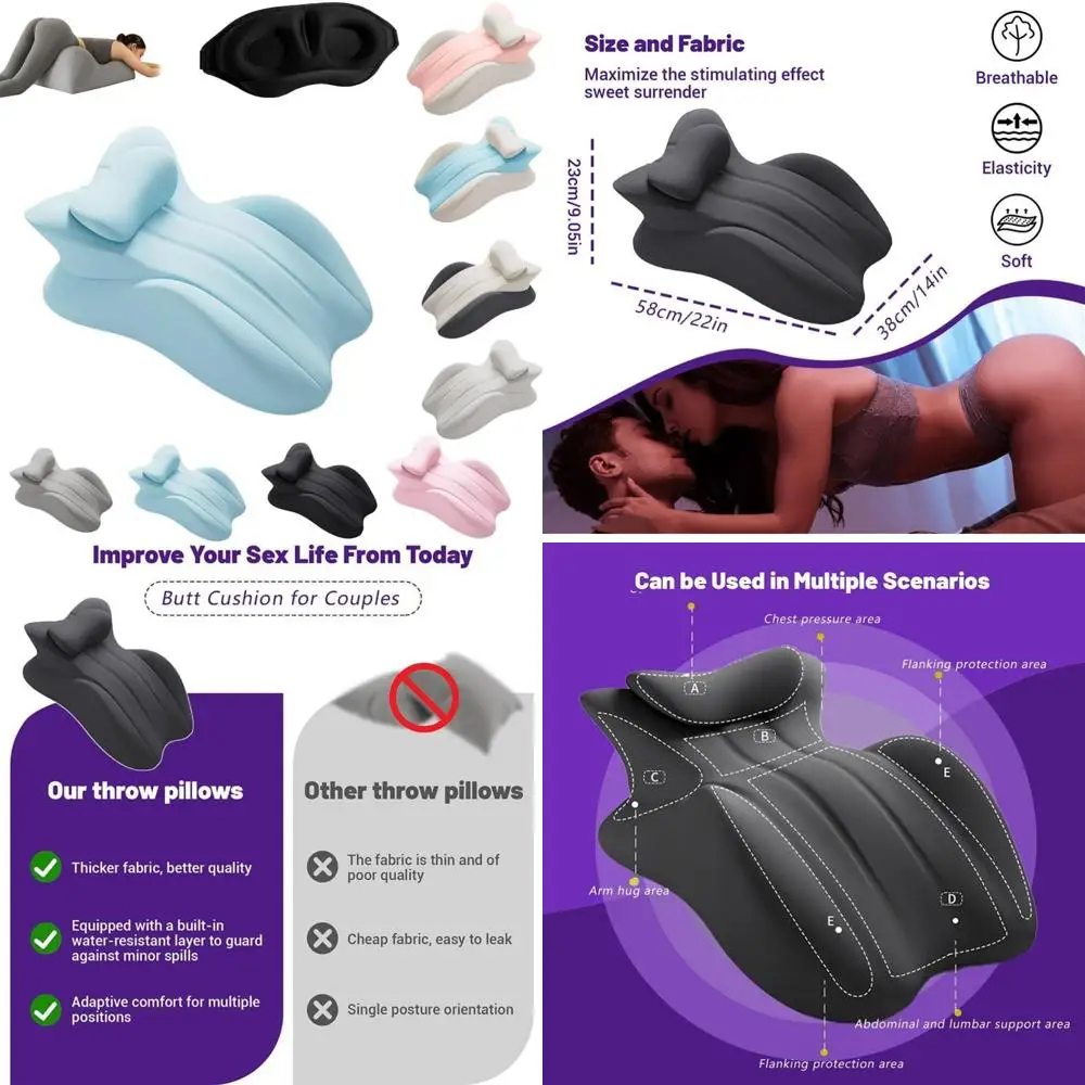 

Ergonomic 27-Degree Couple's Pillow with 3D Eye Mask and Multi-Functional Features for Adult Play and Comfort