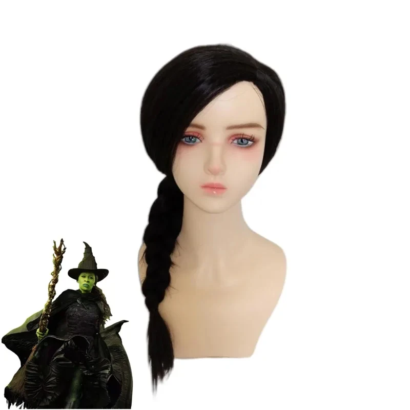 

5;e,8\v,5/Movies Elphaba Cosplay Costume Witch Hat Disguise Black Evening Dress Long Sleeves Skirt Wig Woman Sexy Caf,5'h\8/m'
