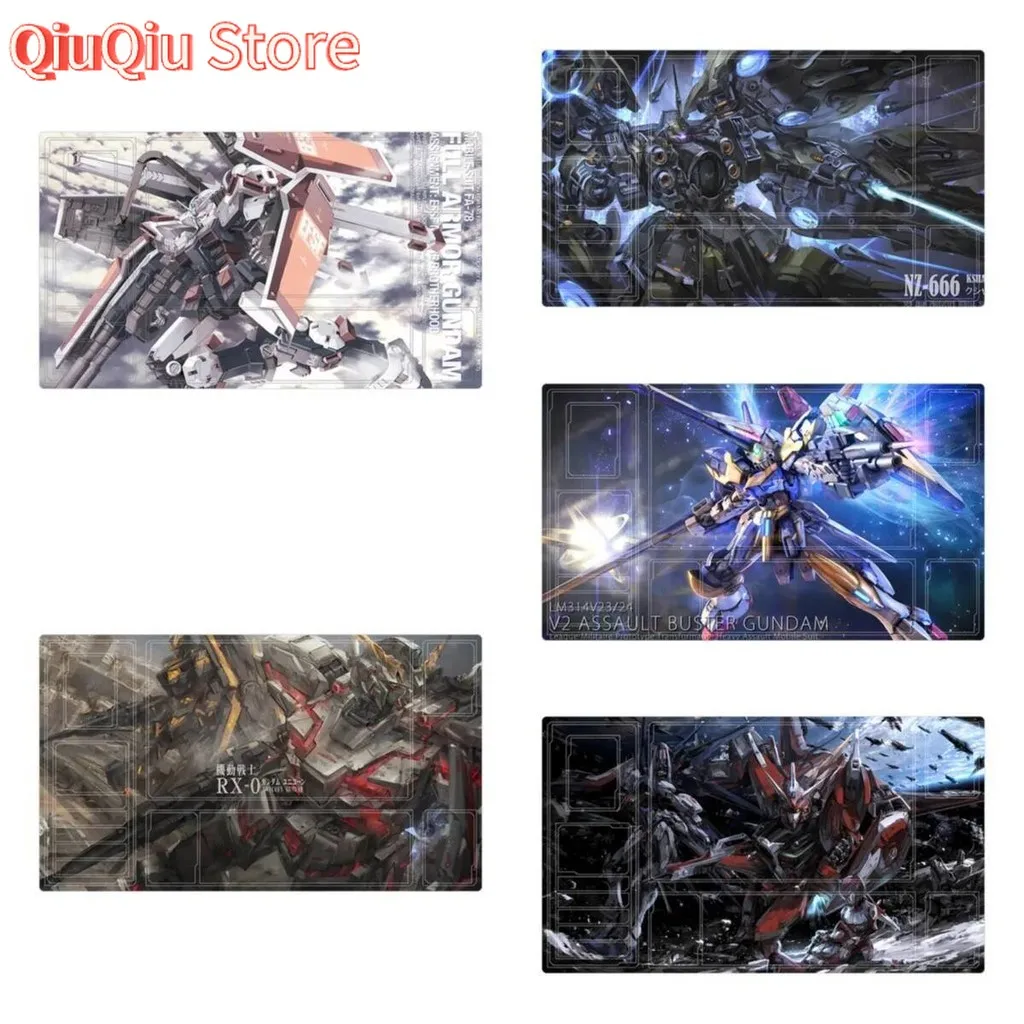 600*350*2mm 반다이 애니메이션 건담 시리즈 게임 GCG DIY 카드 플레이매트 스트라이크 프리덤 캐스터리아 유니콘 컬렉션 장난감