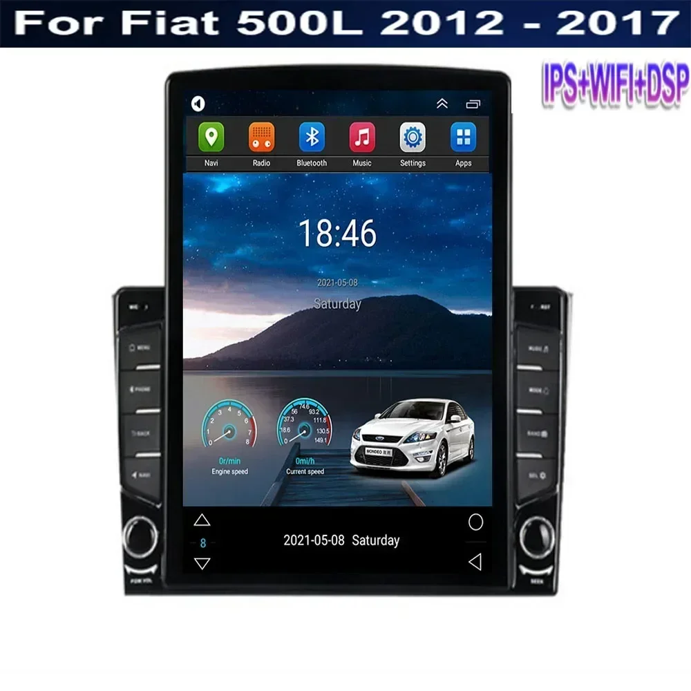 8G+128G Android 13 Carplay For Fiat 500L 2012-2050 Tesla Style Car Radio Stereo 2 Din Carplay Multimedia Player GPS Navigation