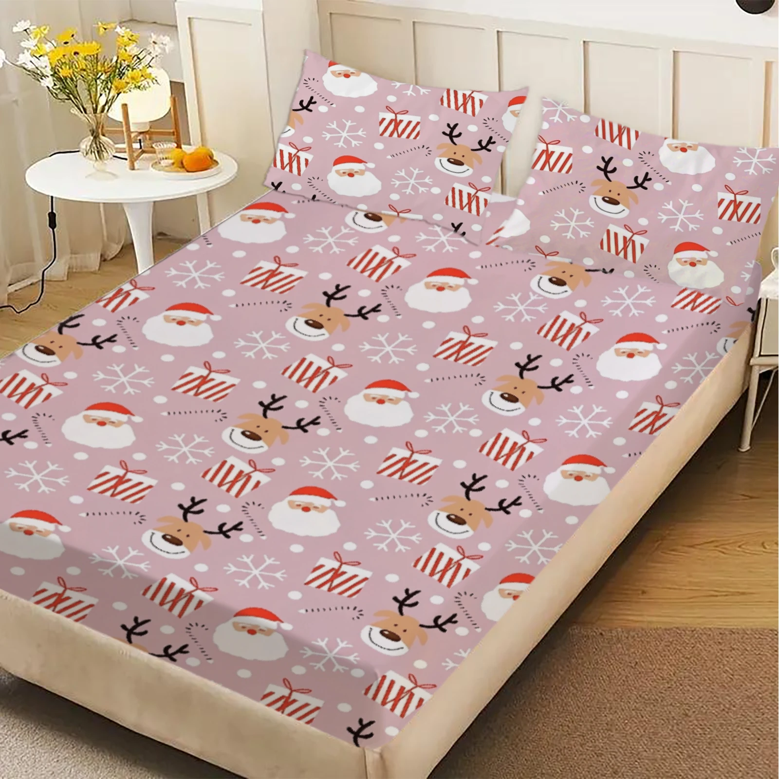 1 buah penutup kasur Natal, pe - Fitted Bed Sheets Deep Pocket ulasan dan harga