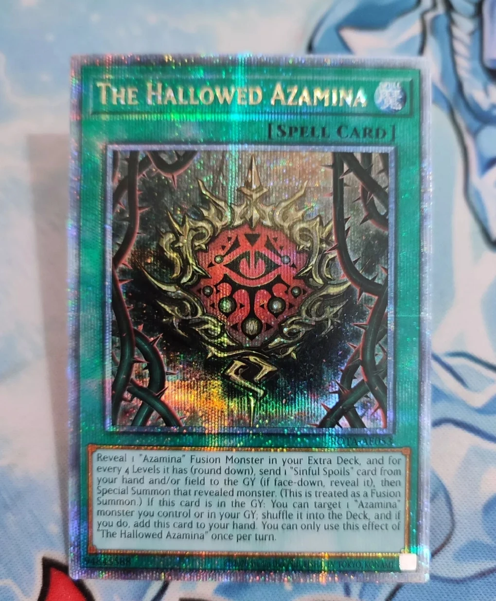 

Yugioh KONAMI ROTA-AE053 The Hallowed Azamina 25th Quarter Century Secret Редкая азиатская английская коллекция мятная карта