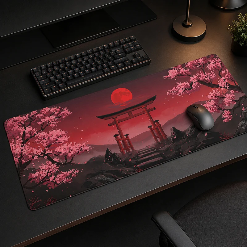 Mouse Pad Gamer Red Moon Cherry Blossom printon demand HD Home Mousepad XXL Desk Mats keyboard pad Carpet Office Mouse Mats