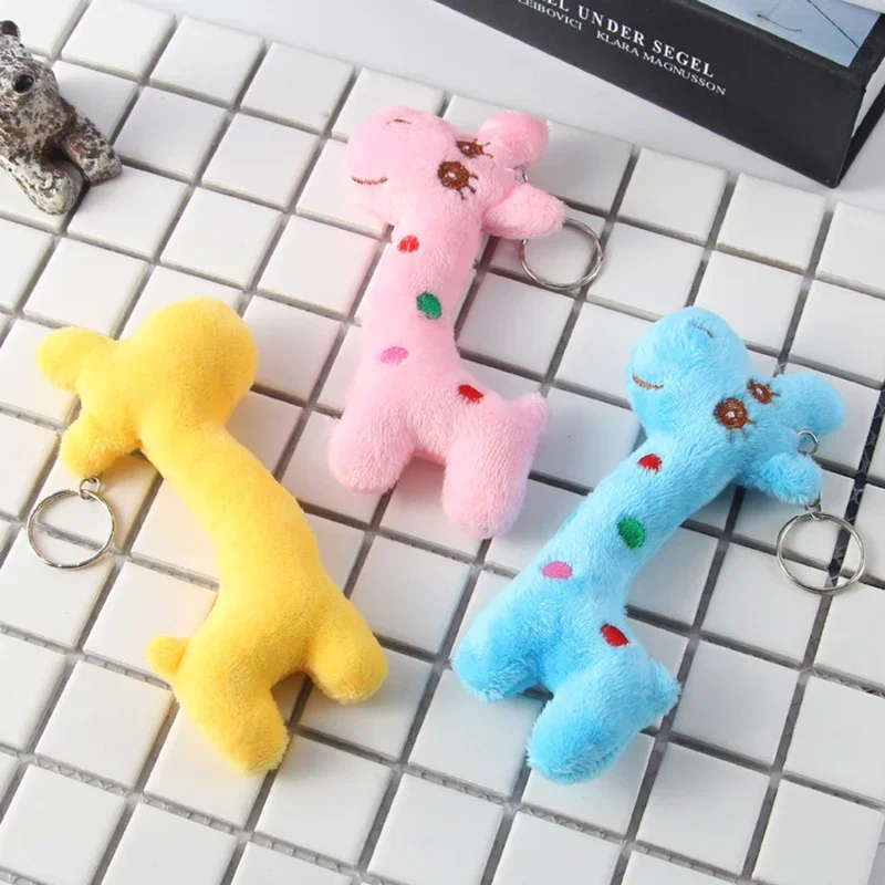 Kawaii Plush Giraffe Stuffed Toys Cartoon Animal Doll Keyring Soft Cute Plush Keychain Pendant for Kids Baby Children Funny Gift