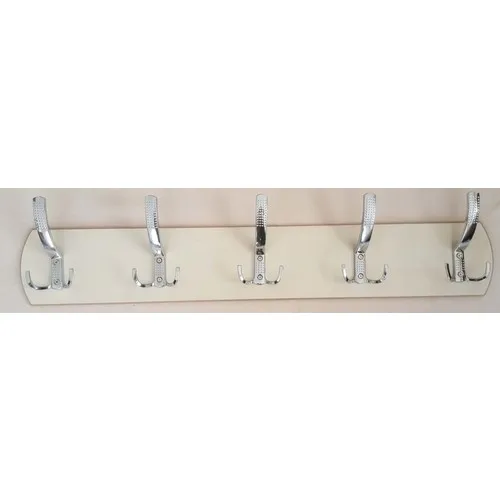 Ayfemob 5 Li Mdf Wall Robe Hook-Oval Edge 3 Pcs Chrome Coat Rack