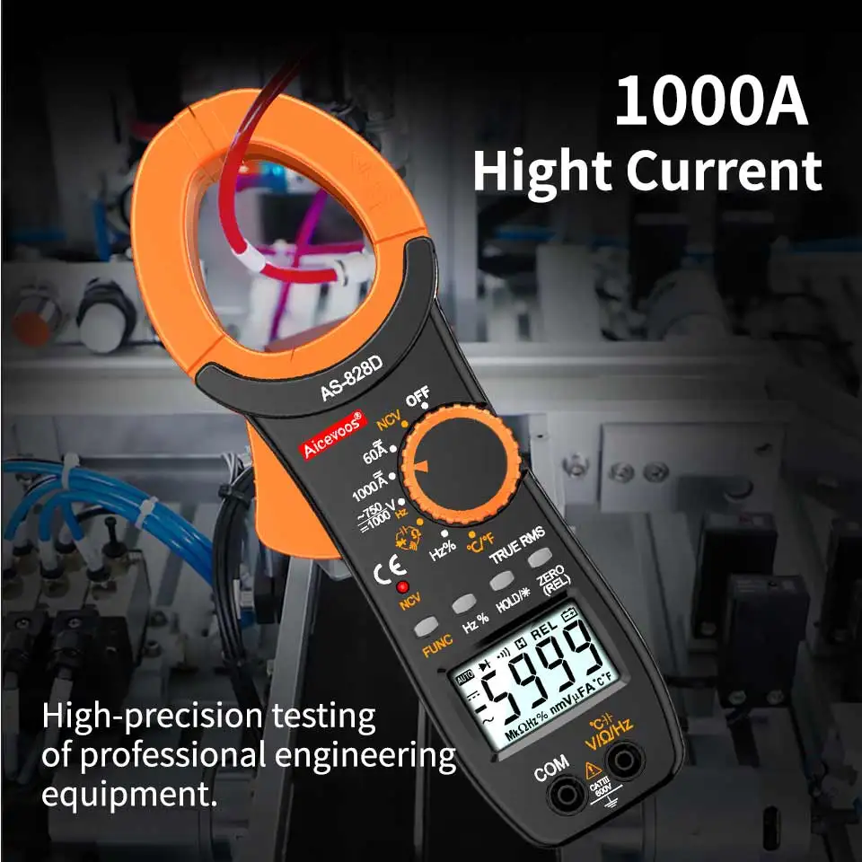 Aicevoos Digitale Stroomtang AC DC Auto Belde 600A Stroomtang True RMS Multimeter Ampèremeter Spanningstester Ohm Capaciteit NCV